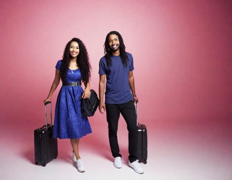 Déménagement - voyage Deux personnes typées africaines qui partent